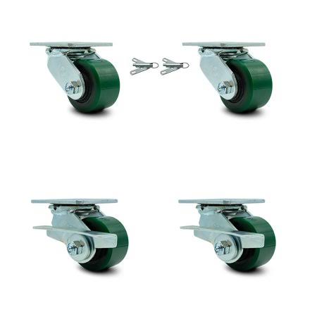 3.25 inch Poly on Steel Caster Set with Roller Bearing O279222