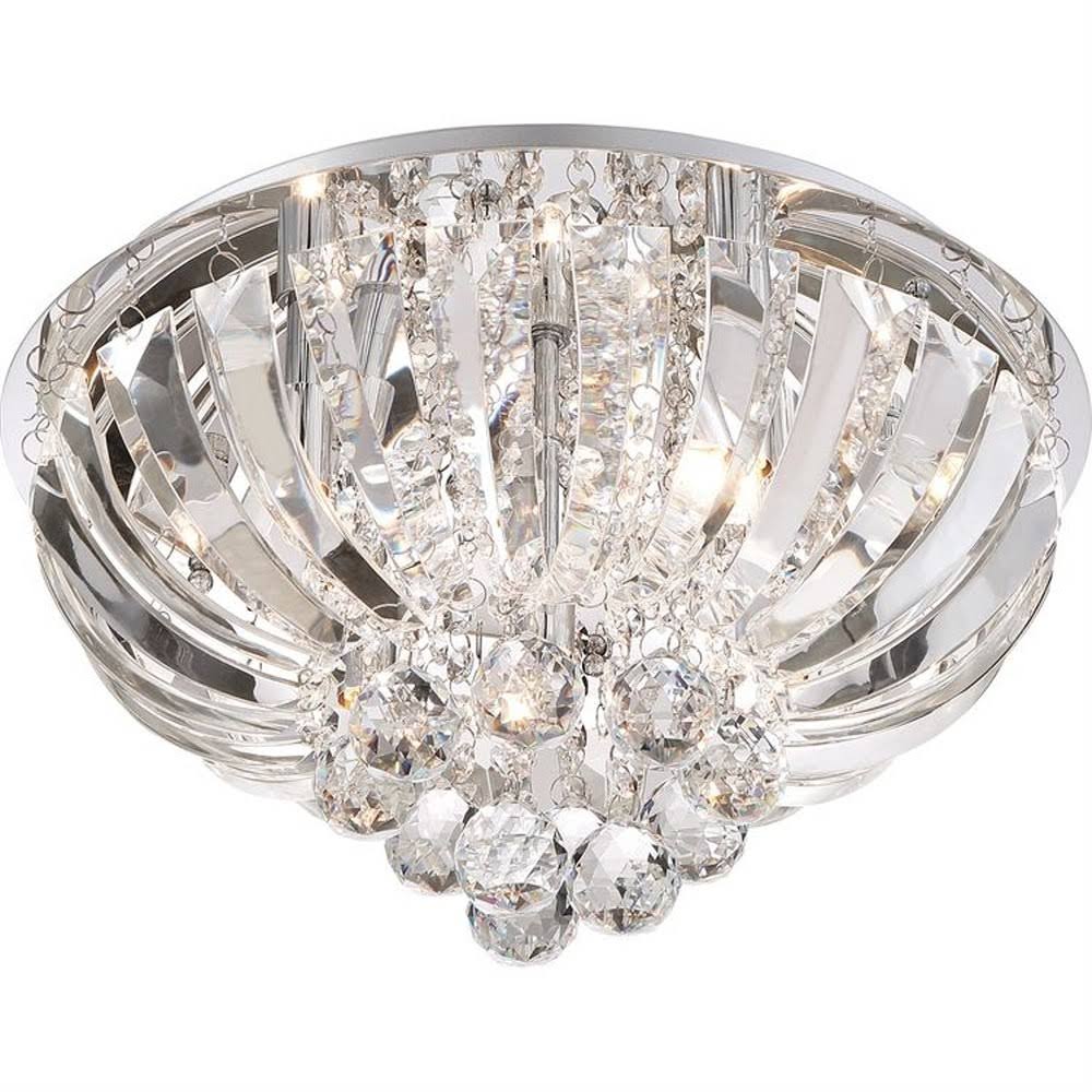 5 Light Flush Mount Polished Chrome Silver O68860