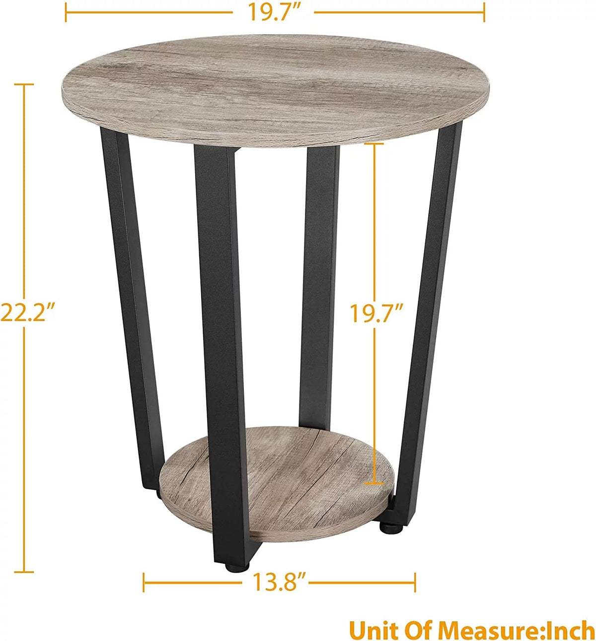 Round 2 Tier Side Table with Storage J252126