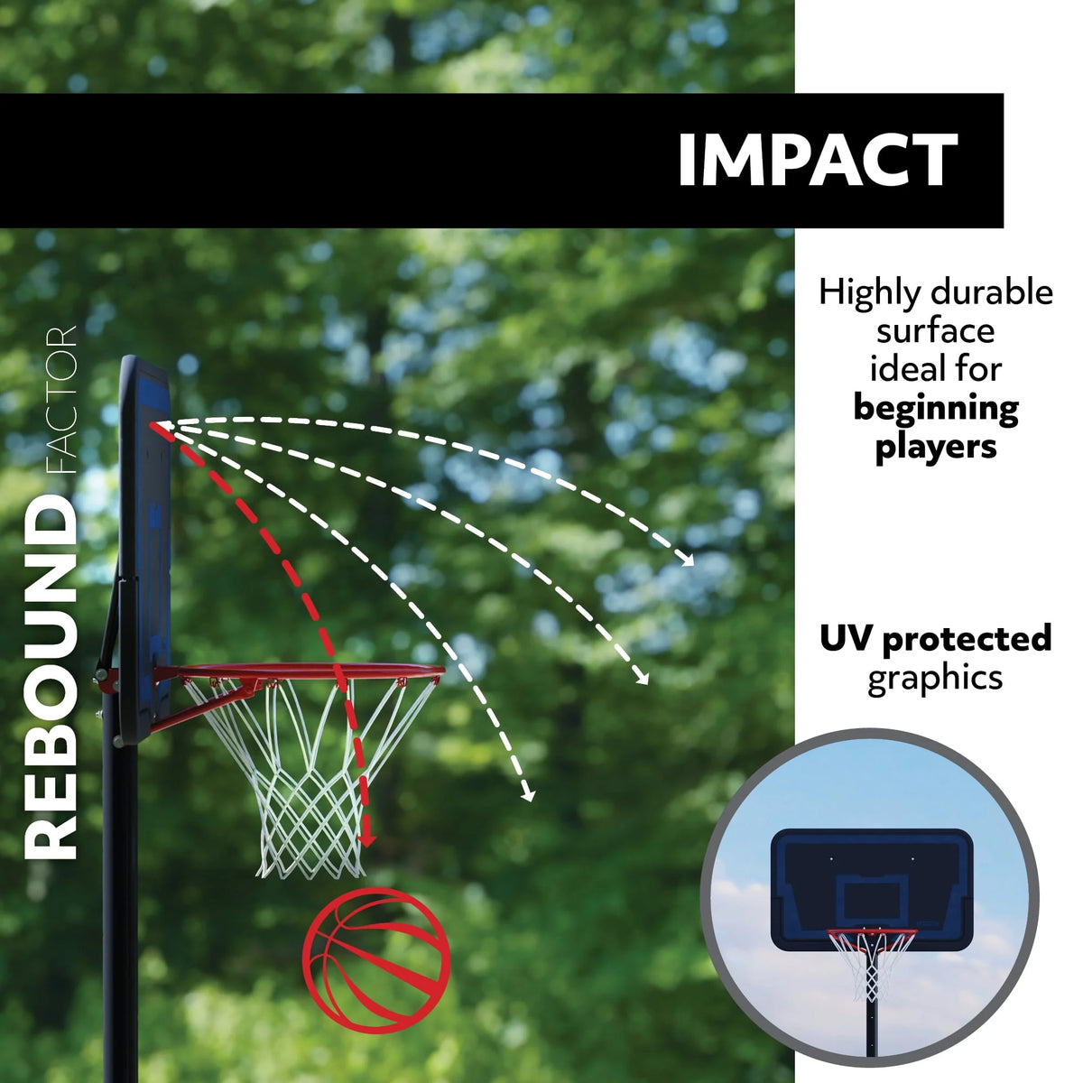 Adjustable Portable Basketball Hoop 44 inch I404