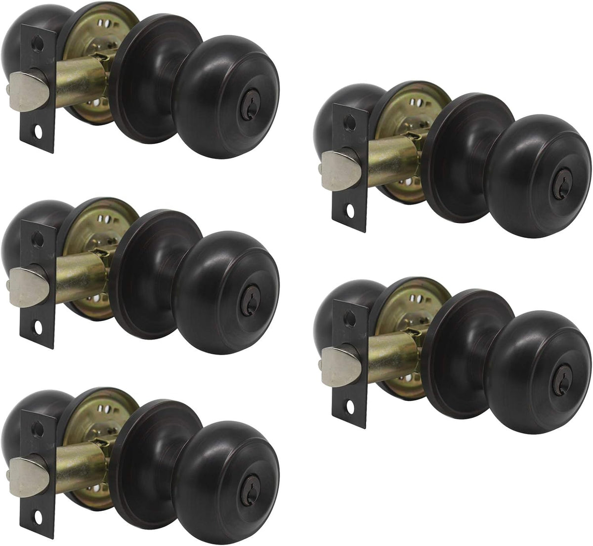 (5 Pack) Oil Rubbed Bronze Passage Door Knob X66290