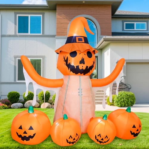 8FT LED Pumpkin Inflatable Halloween Decoration R71435