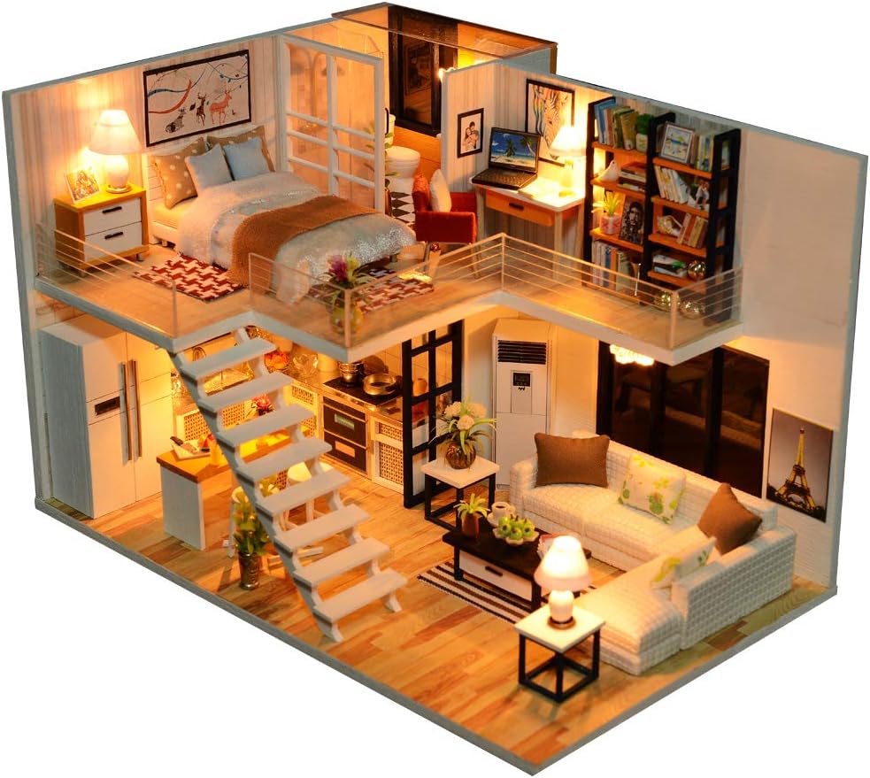 DIY Dollhouse Kit with Furniture, 1:24 Scale J63077