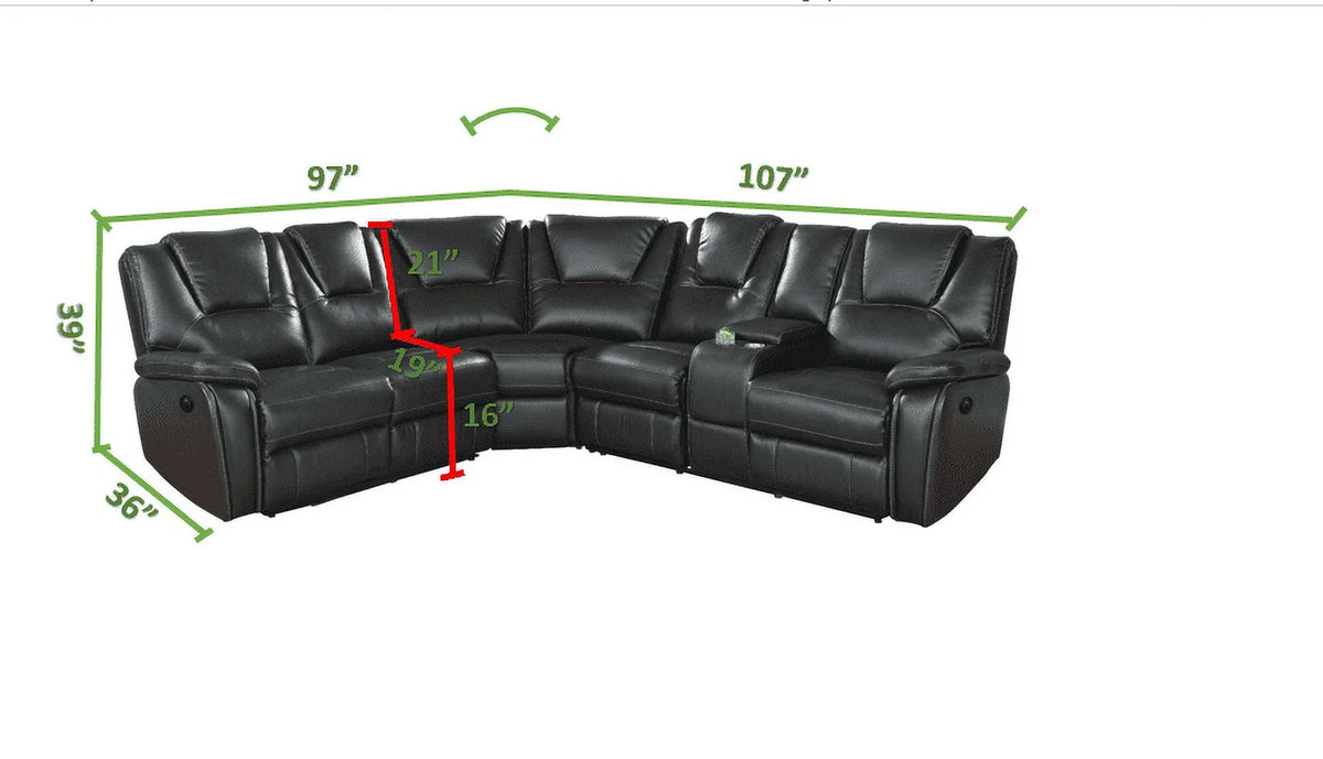 5 Piece Sectional Sofa with 2 Power Recliners G1127