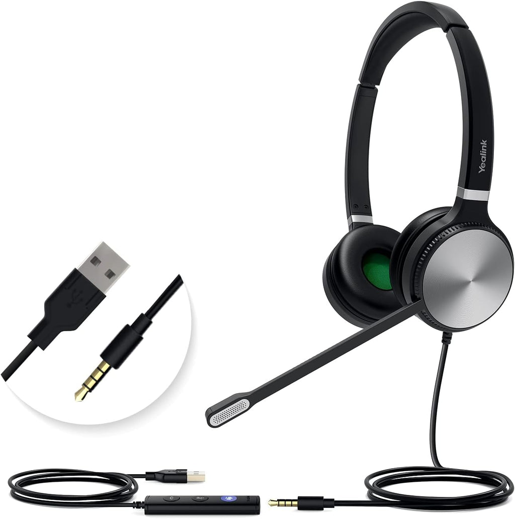 UH36-MONO Teams Certified USB Wired Noise Cancelling Headset with Mic Pack of 2 O6180