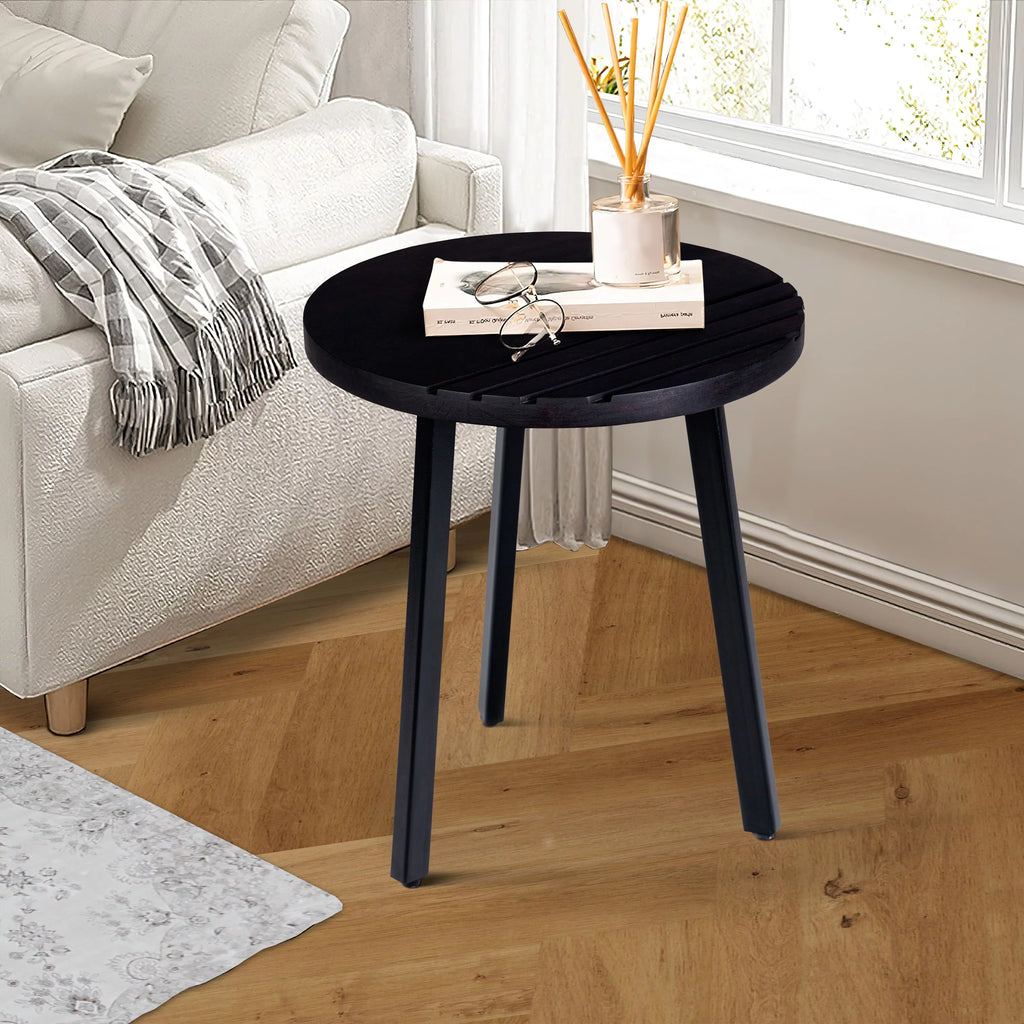 18 Inch Round Mango Wood Side End Table T606