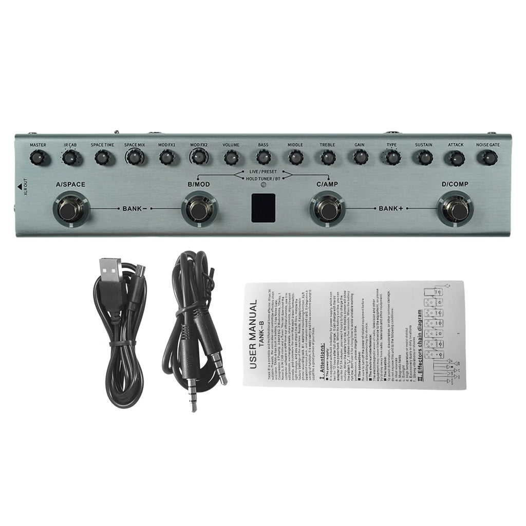 Effects Pedal with 3-Band Equalizers, XLR Balanced Output, and Multiple Delays/Reverbs D7034