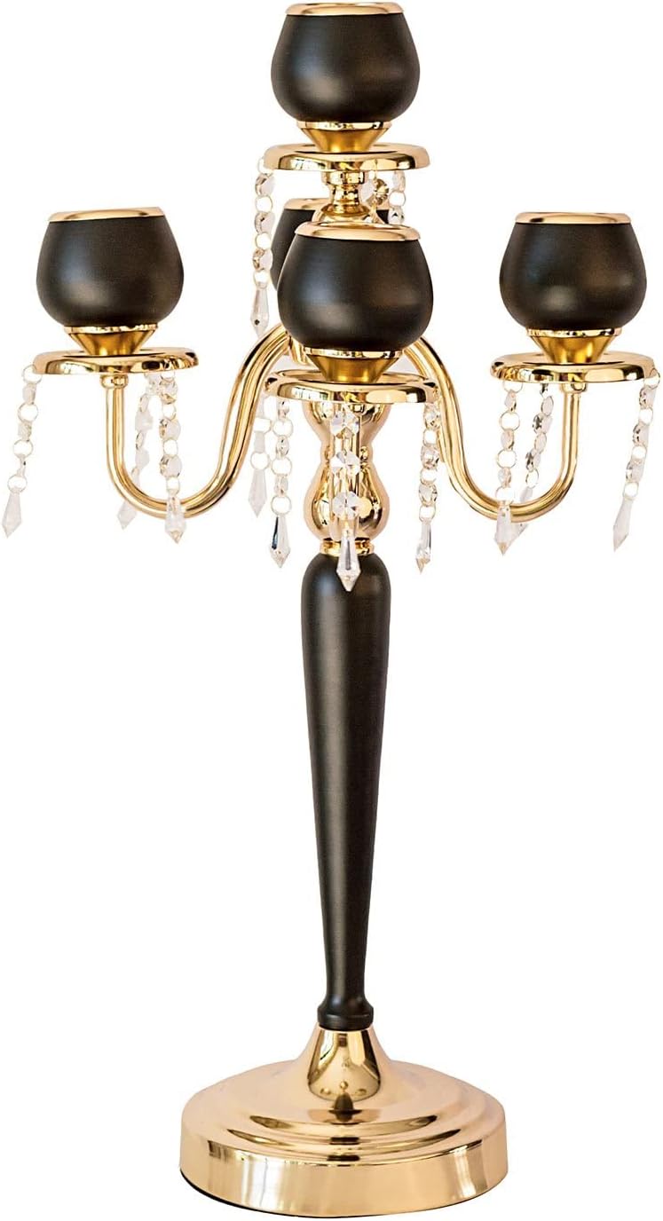 25 Matte Black/Gold Metal Tealight Candle Holder S420158
