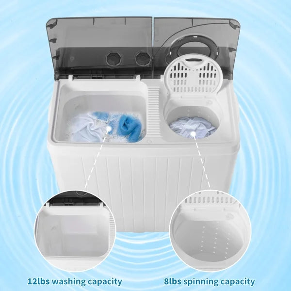 Semi-automatic Twin Tub Washing Machine, White & Black R27103