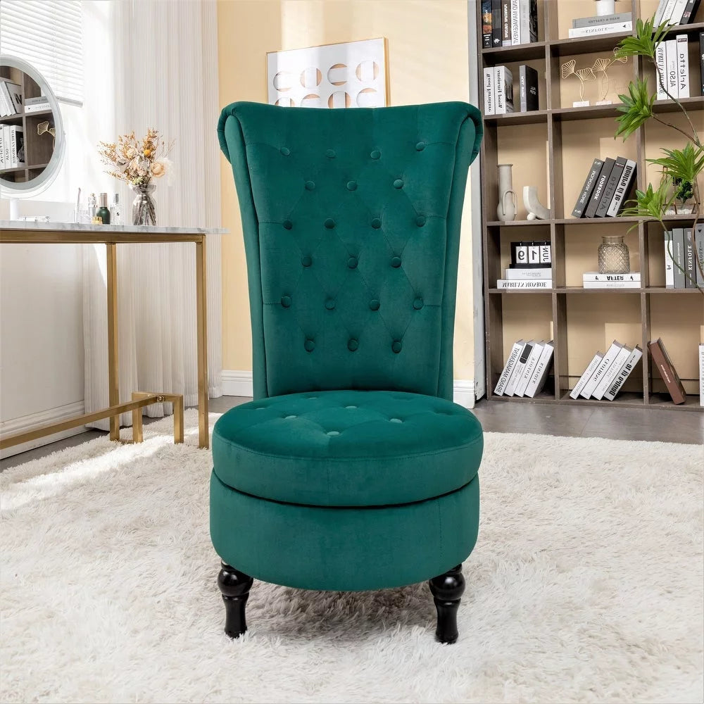 Green Velvet High Back Vanity Chair J996